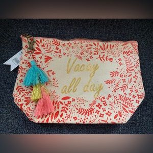 "Vacay All Day" Canvas Cosmetic Toiletry Bag
